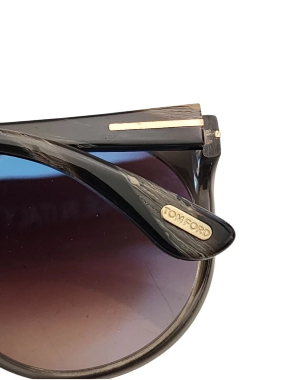 TOM‎ FORD Agatha TF370 Sunglasses Beige Brown Blue 56 mm